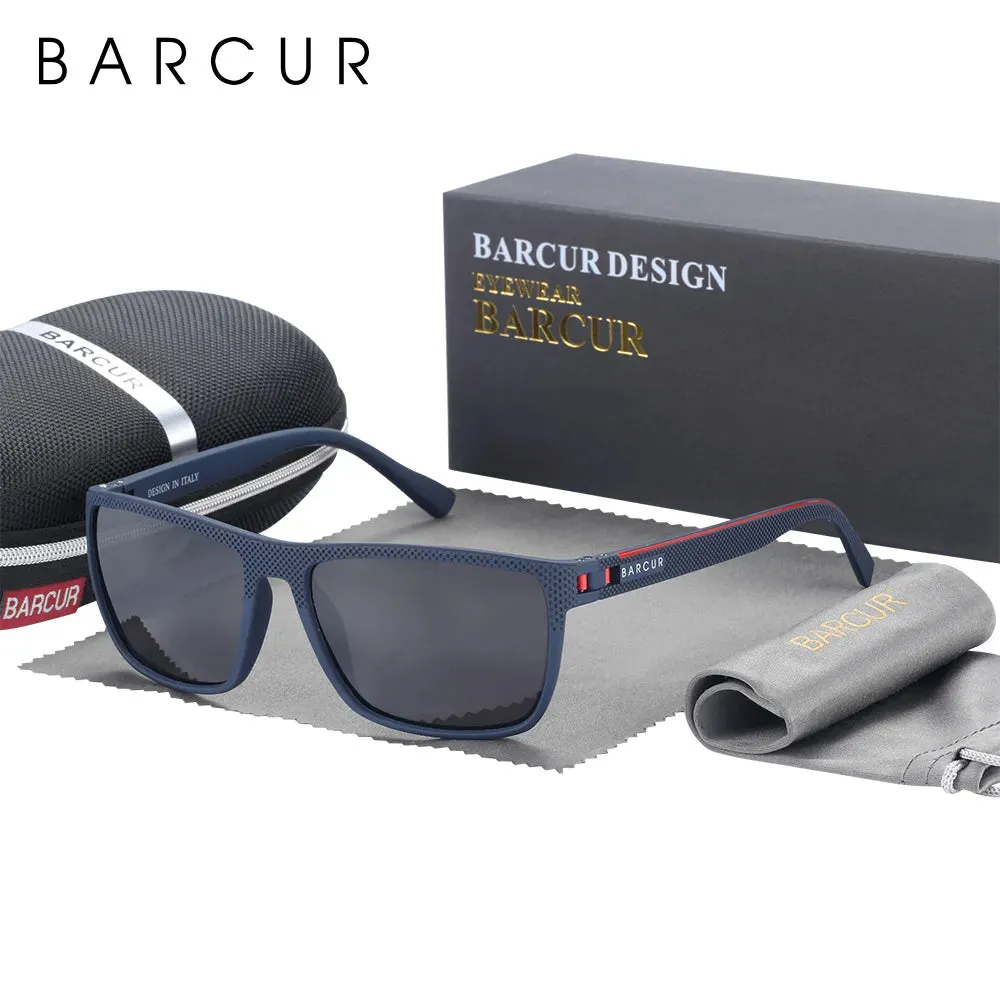 BARCUR Cycling Sunglasses for Men Sports Sun Glasses Fishing Travel TR90 Ultra Light Square Sun Glasses Women Eyewear Accessory