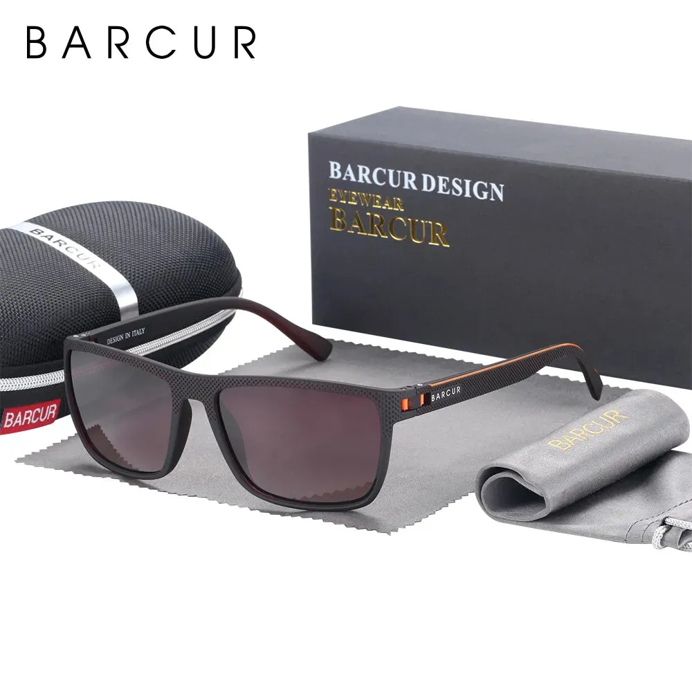 BARCUR Cycling Sunglasses for Men Sports Sun Glasses Fishing Travel TR90 Ultra Light Square Sun Glasses Women Eyewear Accessory