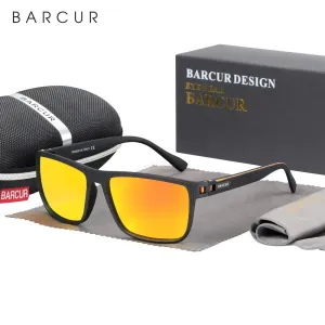 BARCUR Cycling Sunglasses for Men Sports Sun Glasses Fishing Travel TR90 Ultra Light Square Sun Glasses Women Eyewear Accessory