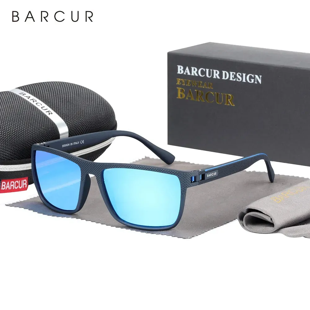 BARCUR Cycling Sunglasses for Men Sports Sun Glasses Fishing Travel TR90 Ultra Light Square Sun Glasses Women Eyewear Accessory