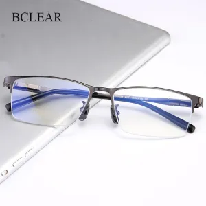 Bclear Men's Full Rim Square Titanium Eyeglasses My91077