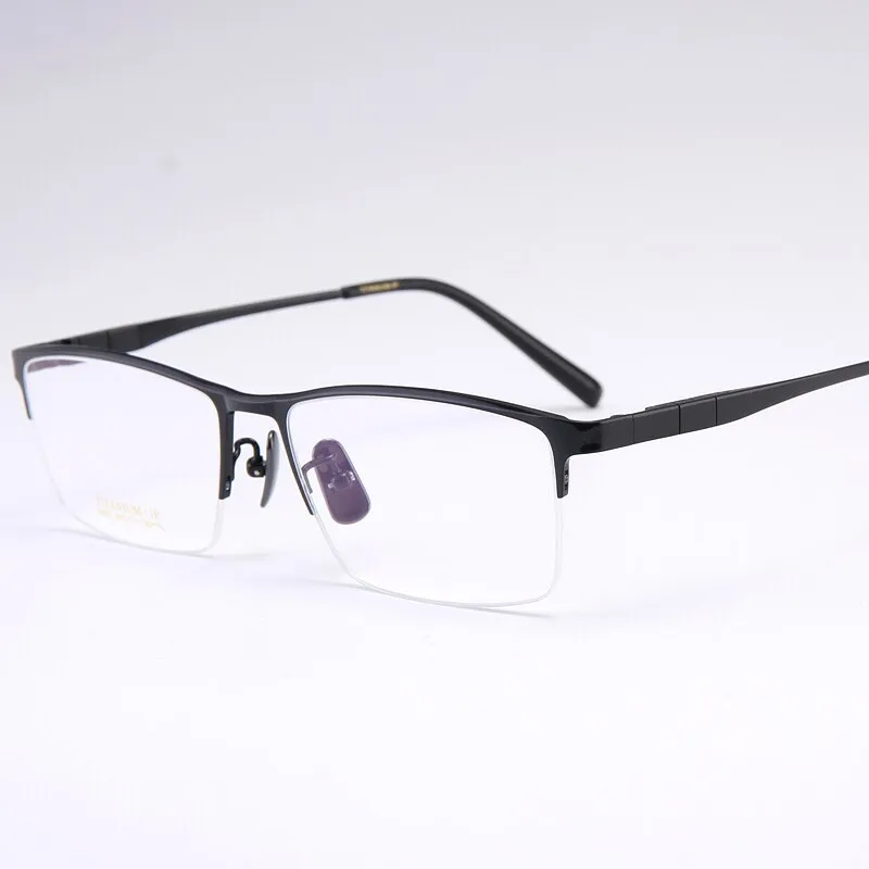 Bclear Men's Full Rim Square Titanium Eyeglasses My91077