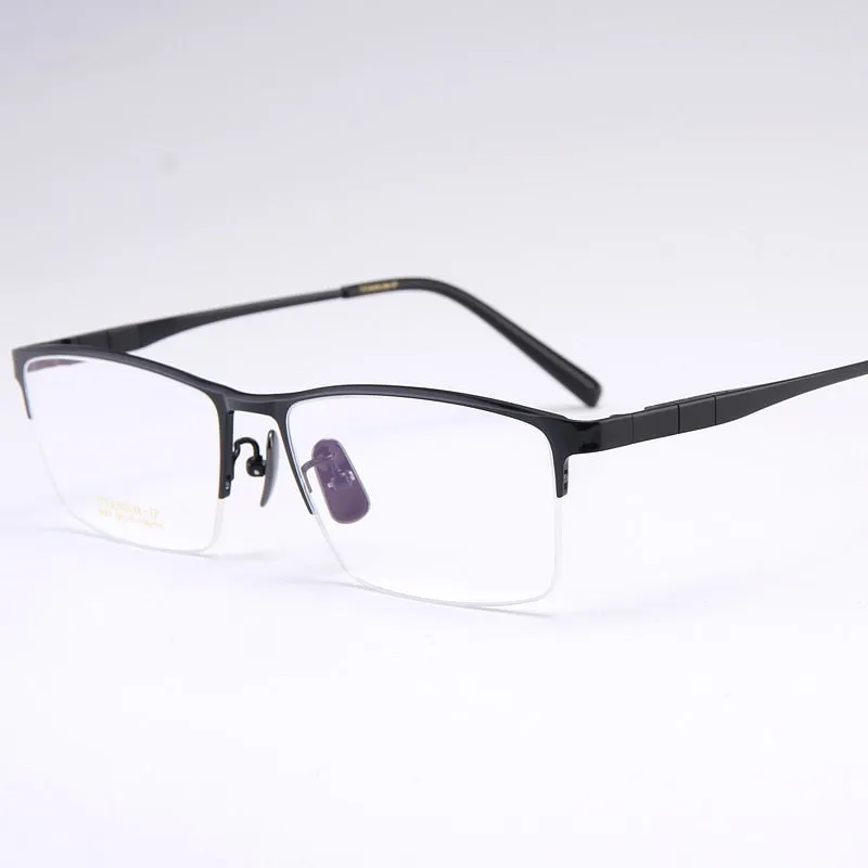 Bclear Men's Full Rim Square Titanium Eyeglasses My91077