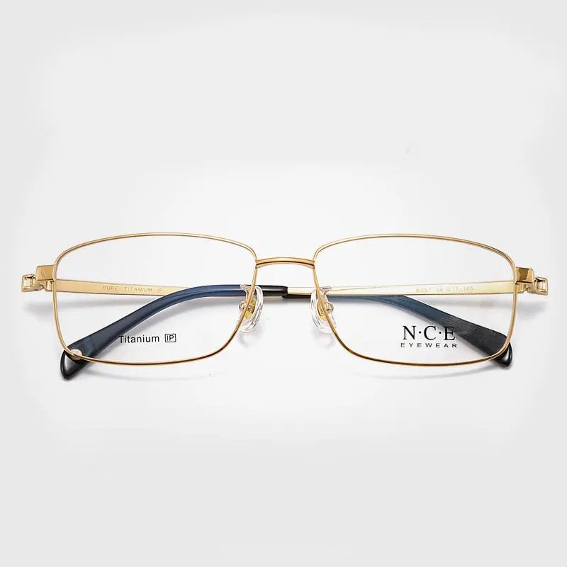 Bclear Men's Full Rim Square Titanium Eyeglasses Sc8357
