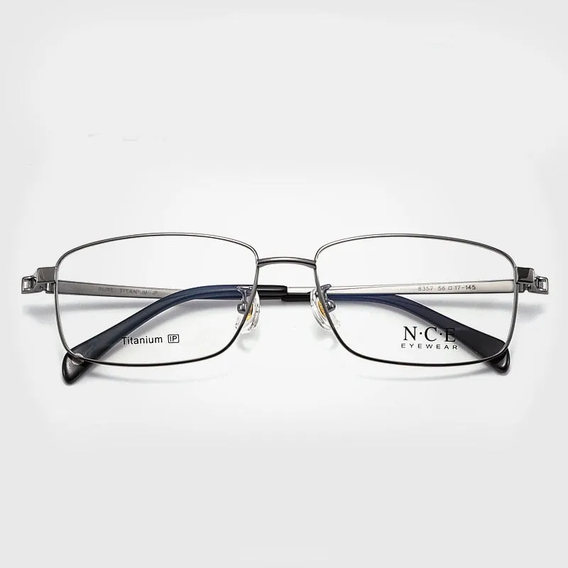 Bclear Men's Full Rim Square Titanium Eyeglasses Sc8357