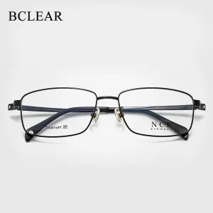 Bclear Men's Full Rim Square Titanium Eyeglasses Sc8357