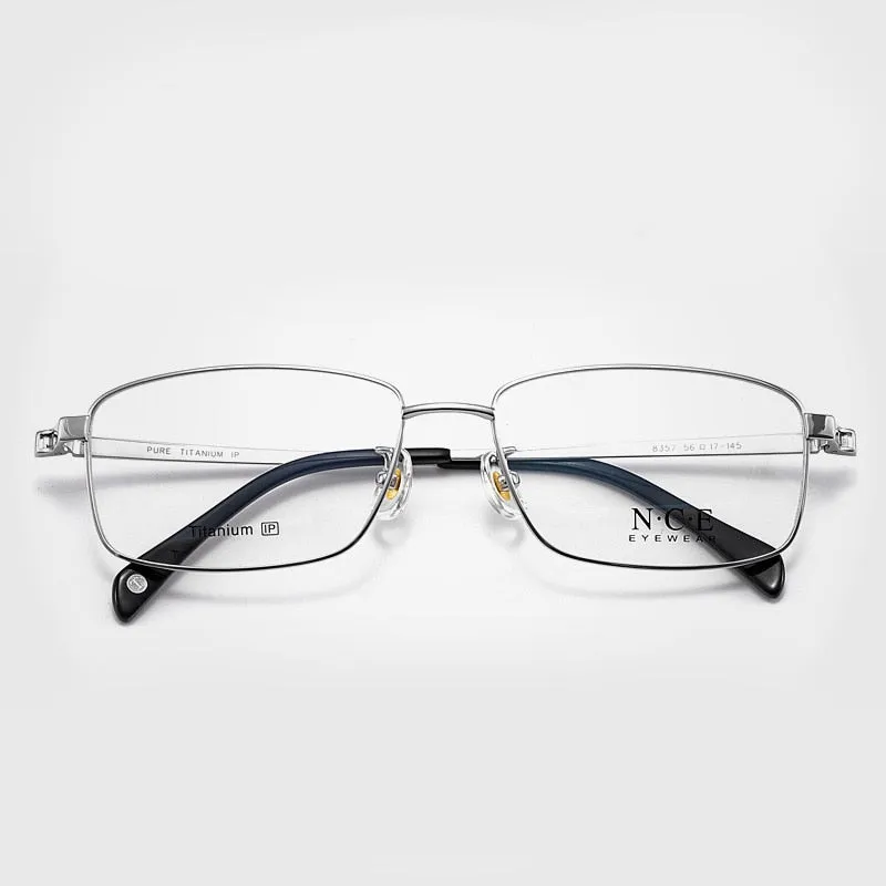 Bclear Men's Full Rim Square Titanium Eyeglasses Sc8357