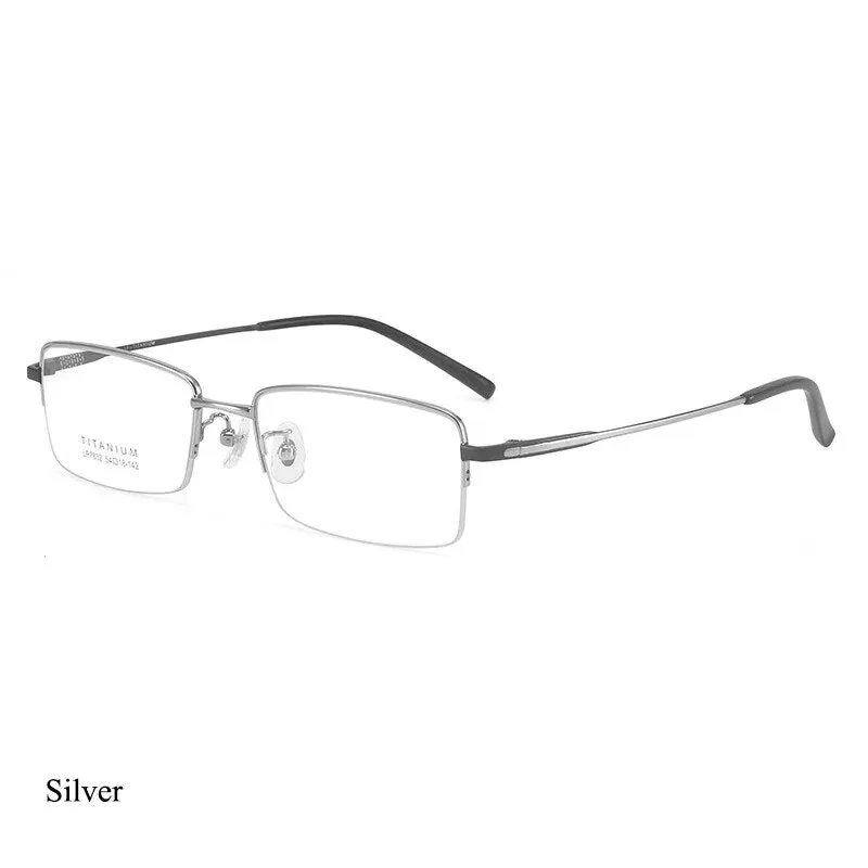 Bclear Men's Semi Rim Square Titanium Eyeglasses Lb7832