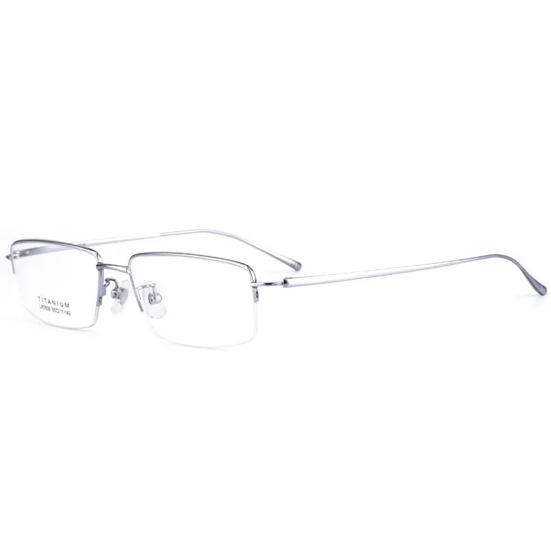Bclear Men's Semi Rim Square Titanium Eyeglasses Lb7836