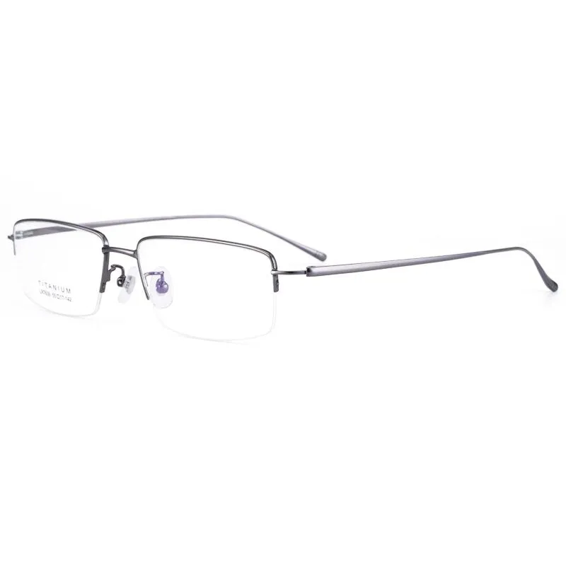 Bclear Men's Semi Rim Square Titanium Eyeglasses Lb7836