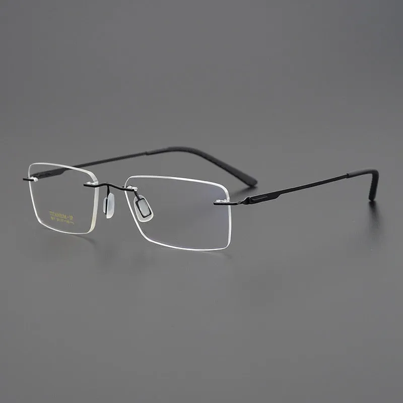 Bclear Unisex Rimless Square Titanium Eyeglasses My9911