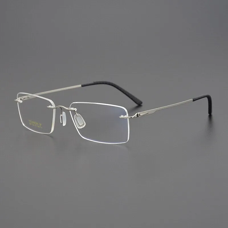 Bclear Unisex Rimless Square Titanium Eyeglasses My9911