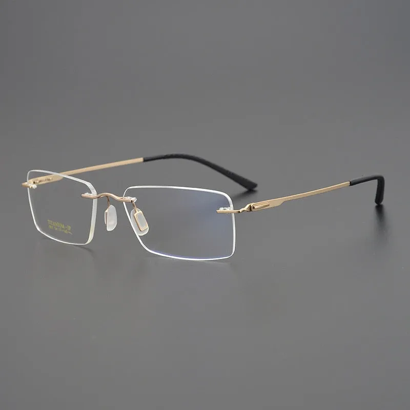 Bclear Unisex Rimless Square Titanium Eyeglasses My9911