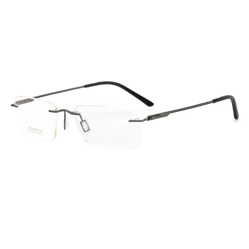 Bclear Unisex Rimless Square Titanium Eyeglasses My9911