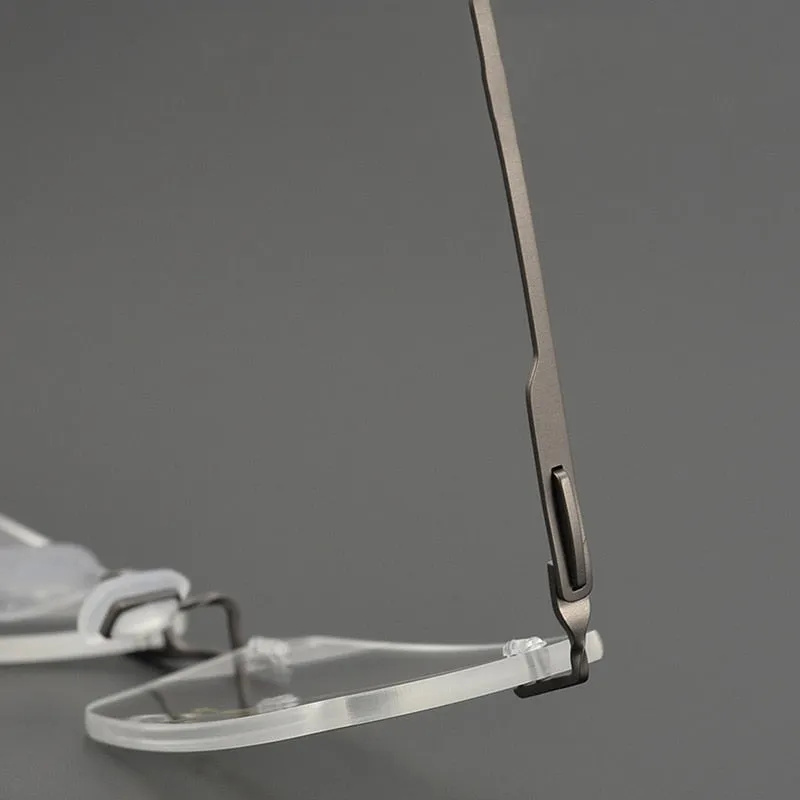 Bclear Unisex Rimless Square Titanium Eyeglasses My9911