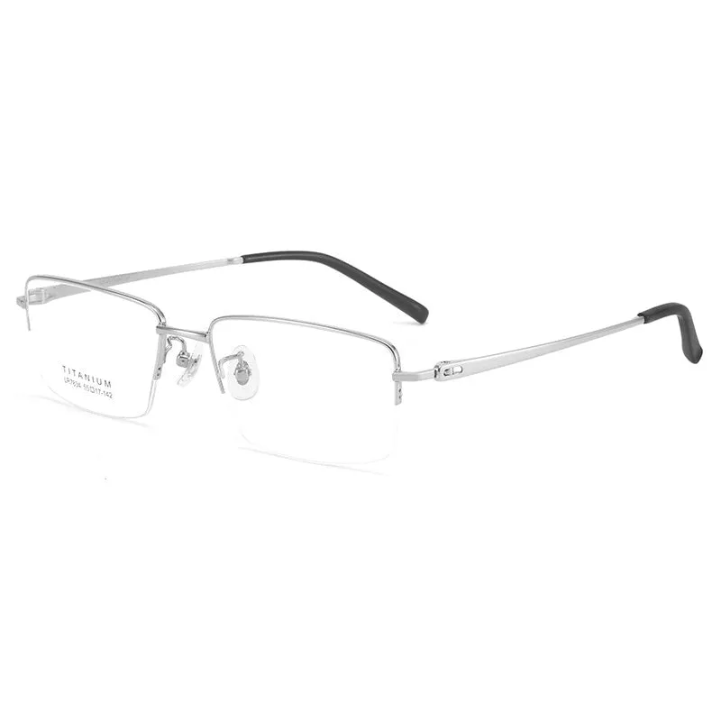 Bclear Unisex Semi Rim Square Titanium Eyeglasses Lb7834