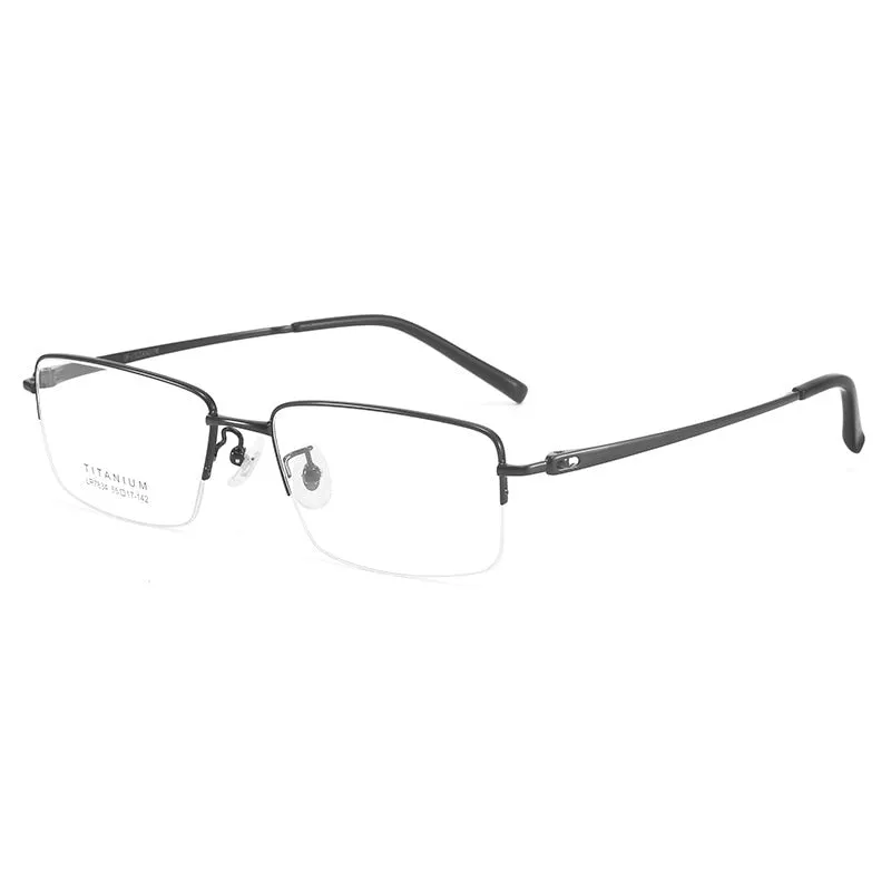 Bclear Unisex Semi Rim Square Titanium Eyeglasses Lb7834