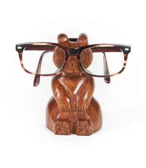 Bear Eyeglasses Holder Stand - Handcrafted Sheesham Wood by Matr Boomie