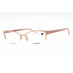 Bebe Women's Eyeglasses - Rose Gold Metal Half Rim Cat Eye Shape Frame | BB5212 770