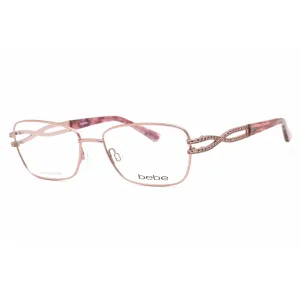 Bebe Women's Eyeglasses - Rose Gold Rectangular Full Rim Frame Clear Lens | BB5173 770