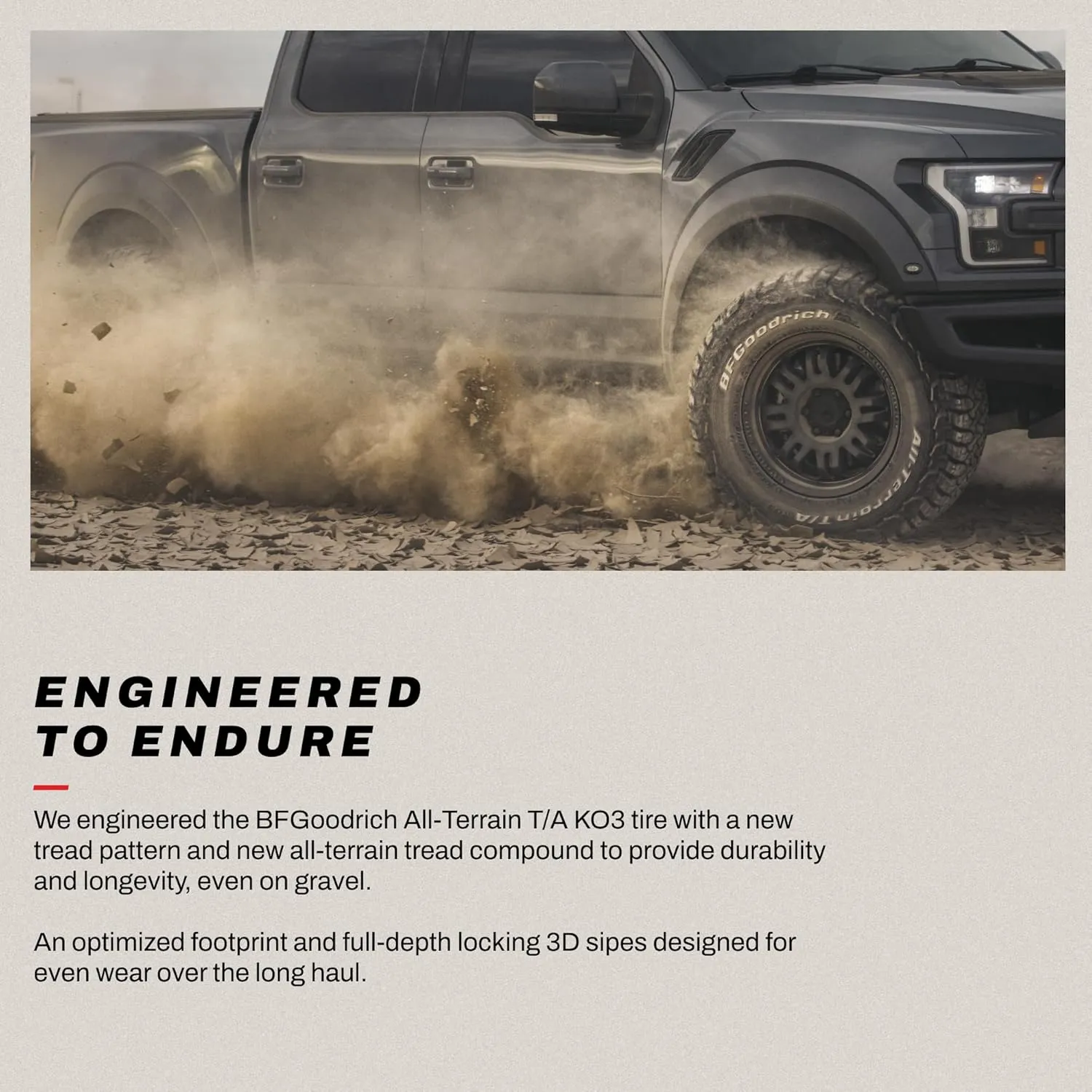 BFGoodrich All-Terrain T/A KO3 Car Tire for Light Trucks, SUVs, and Crossovers, LT285/70R17/C 116/113S