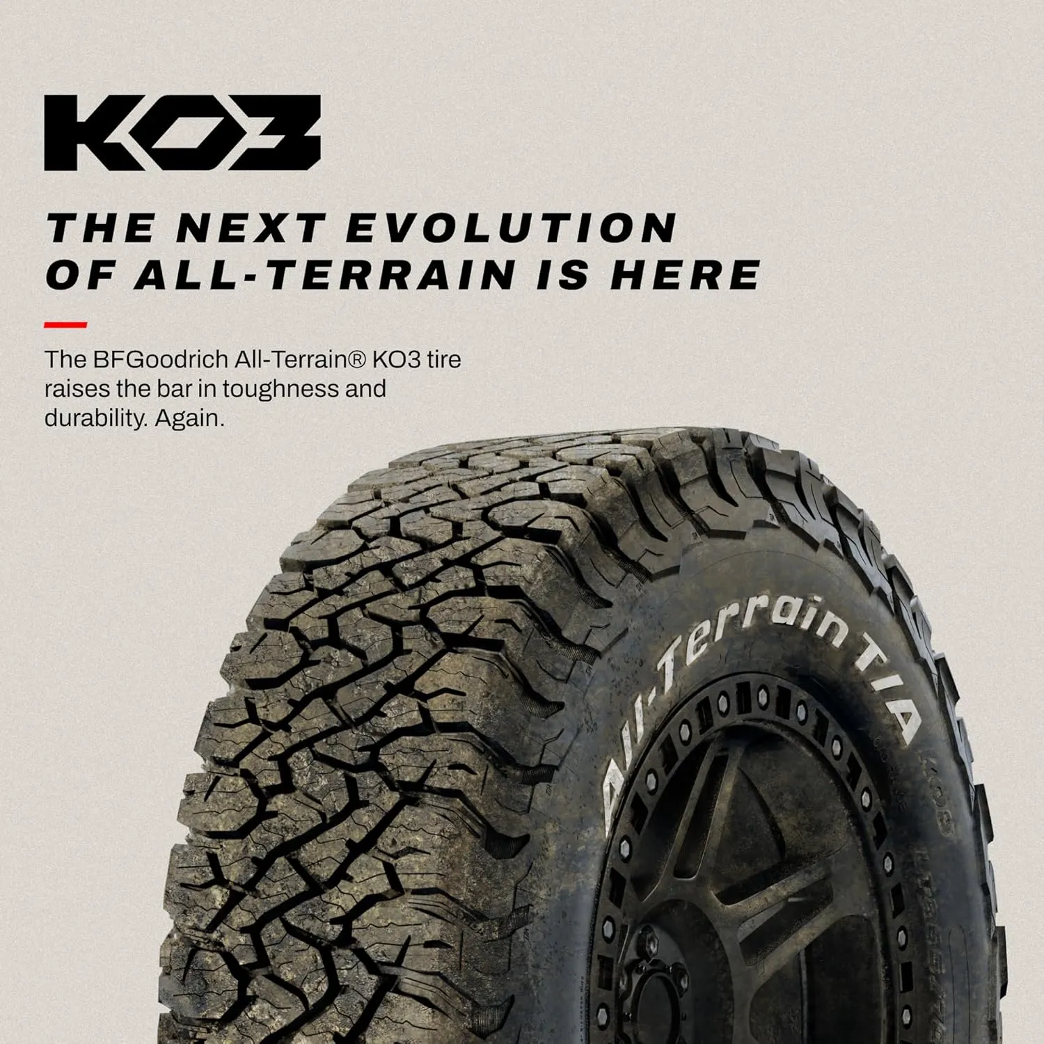 BFGoodrich All-Terrain T/A KO3 Car Tire for Light Trucks, SUVs, and Crossovers, LT285/70R17/C 116/113S