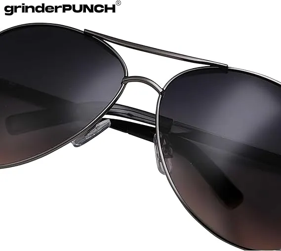 Big XL Wide Frame Extra Large Aviator Sunglasses (Gunmetal)