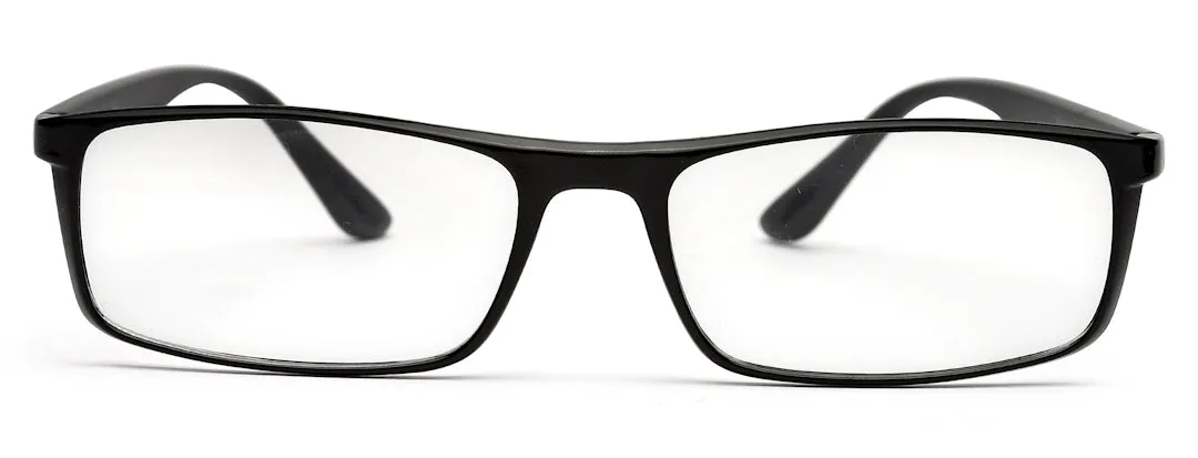 Black Glossy YourSpex Flex Rectangle Eyeglass for Men