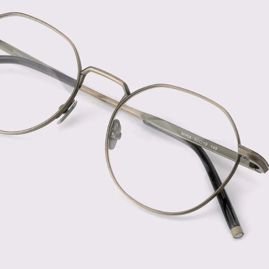 Black Mask Unisex Full Rim Round Titanium Eyeglasses M137