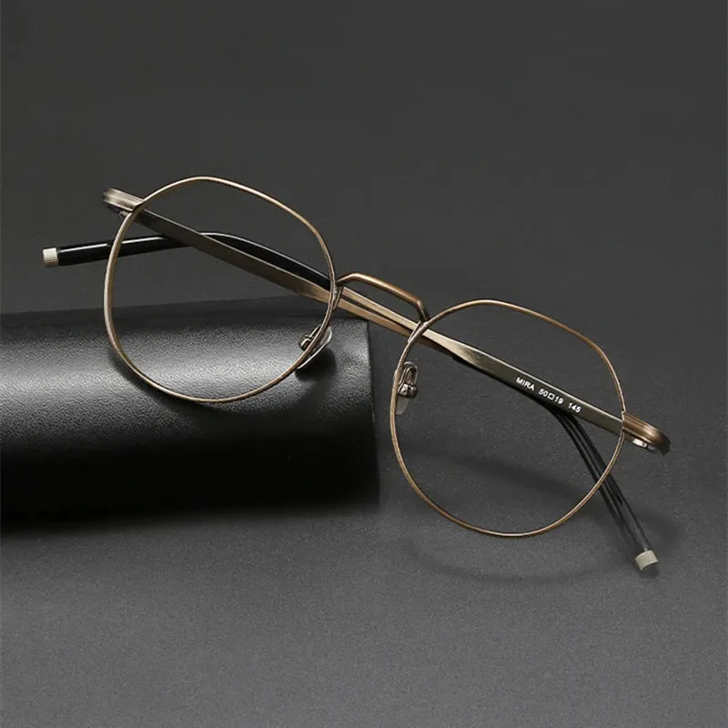 Black Mask Unisex Full Rim Round Titanium Eyeglasses M137