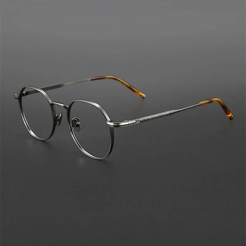 Black Mask Unisex Full Rim Round Titanium Eyeglasses M137