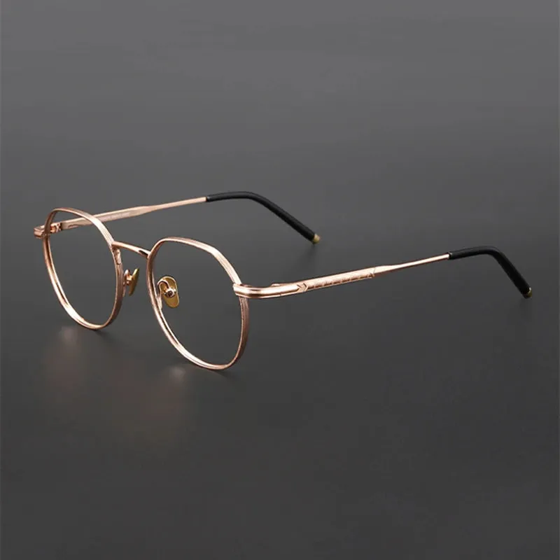 Black Mask Unisex Full Rim Round Titanium Eyeglasses M137