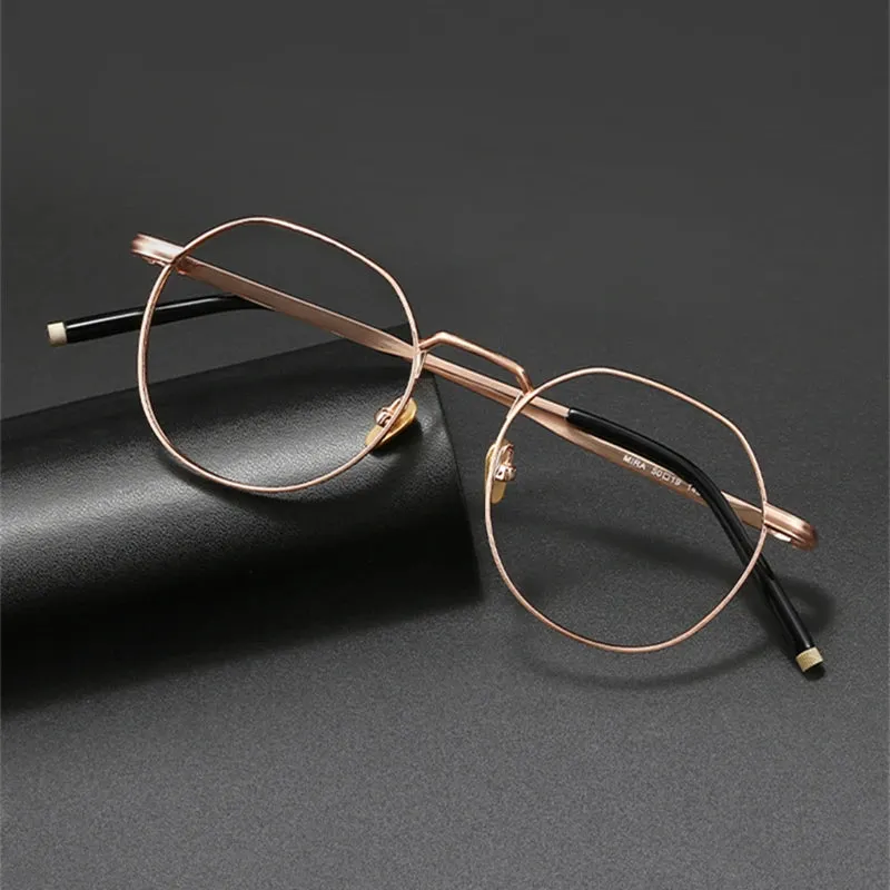 Black Mask Unisex Full Rim Round Titanium Eyeglasses M137