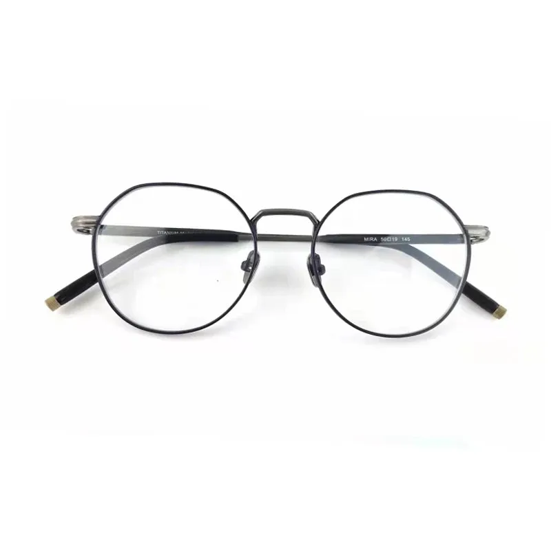 Black Mask Unisex Full Rim Round Titanium Eyeglasses M137
