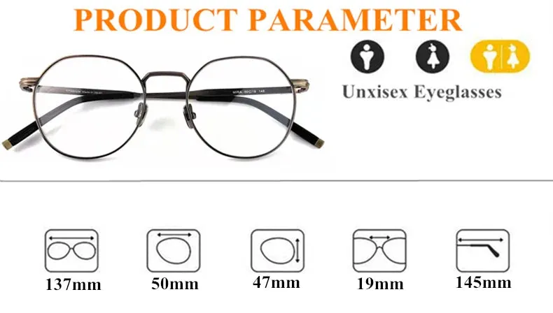 Black Mask Unisex Full Rim Round Titanium Eyeglasses M137
