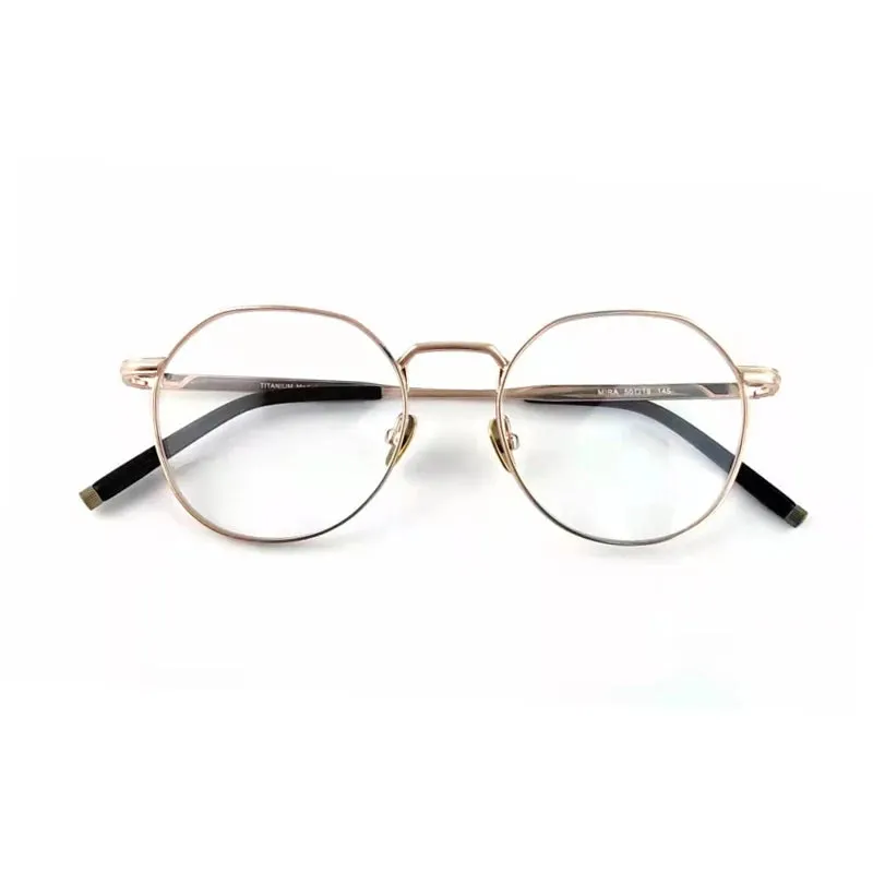 Black Mask Unisex Full Rim Round Titanium Eyeglasses M137