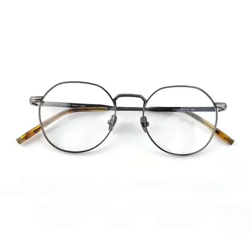 Black Mask Unisex Full Rim Round Titanium Eyeglasses M137