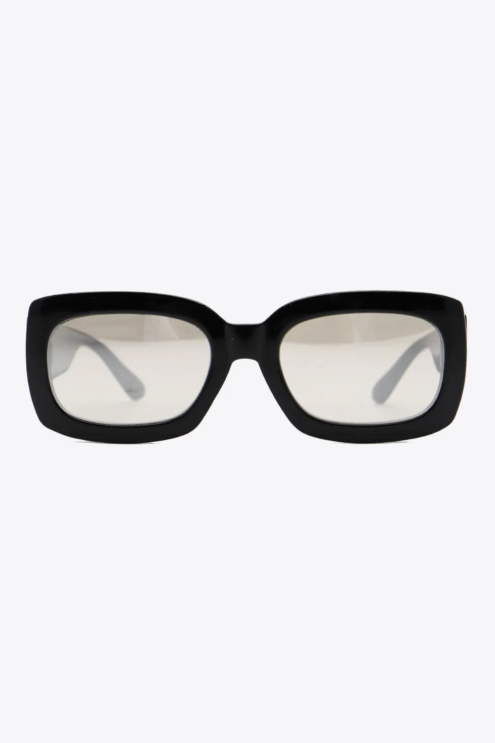 Blocks and Boundaries Polycarbonate Rectangle Sunglasses in Pink and Black