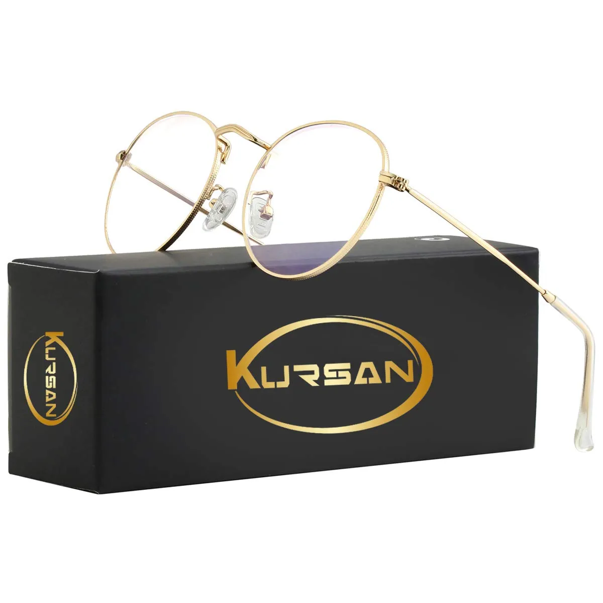 Blue Light Blocking Glasses for Women Men Retro Round Clear Lens Eyeglasses B1 Gold (Blue Light Blocking Glasses) Blue Light Blocking Glasses 50 Millimeters