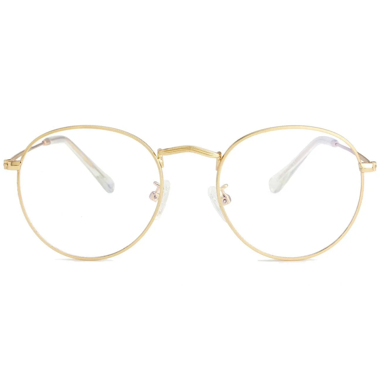Blue Light Blocking Glasses for Women Men Retro Round Clear Lens Eyeglasses B1 Gold (Blue Light Blocking Glasses) Blue Light Blocking Glasses 50 Millimeters