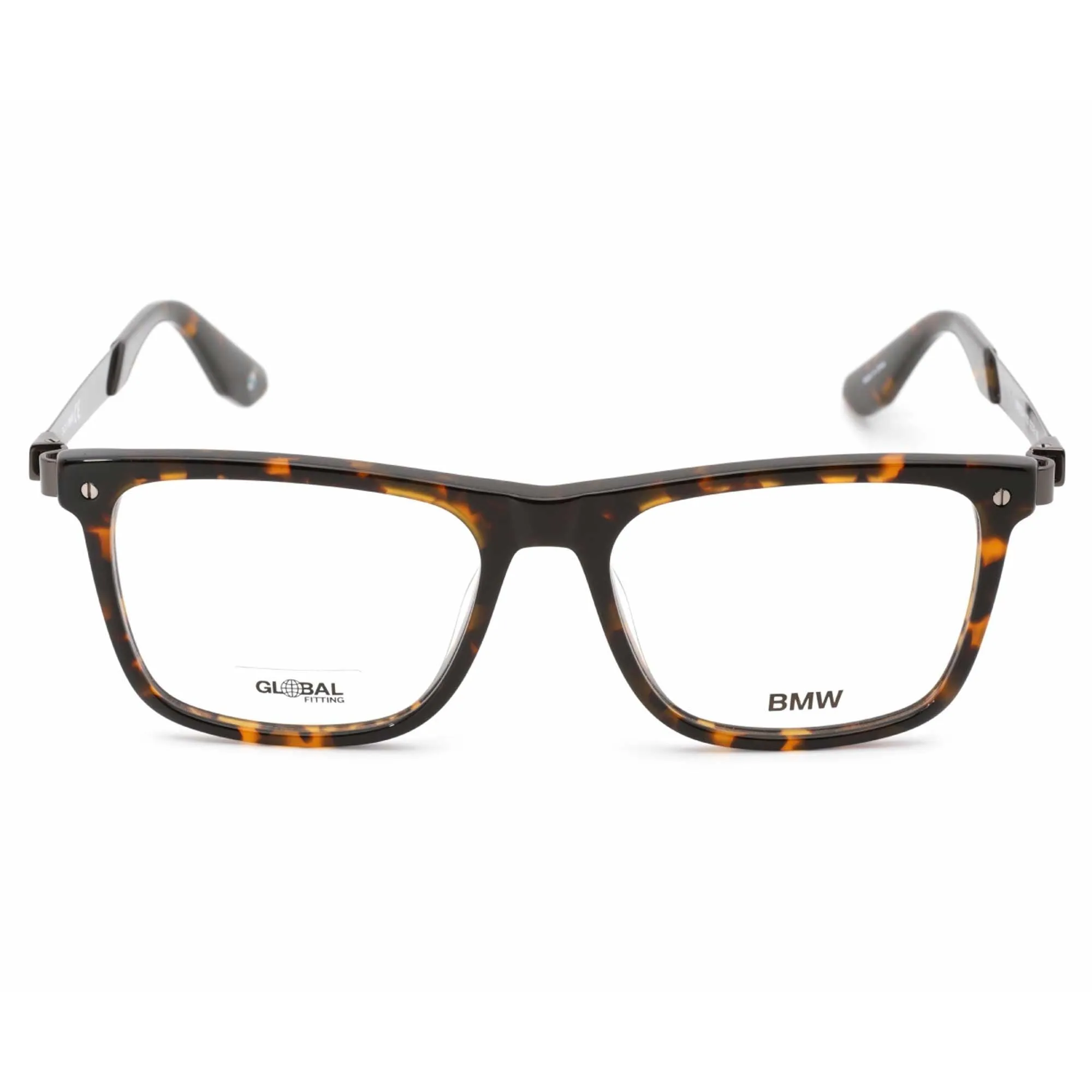 BMW Men's Eyeglasses - Dark Havana Square Plastic Frame Clear Demo Lens | BW5002-H 052