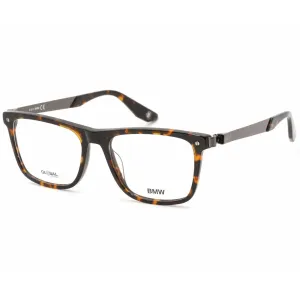 BMW Men's Eyeglasses - Dark Havana Square Plastic Frame Clear Demo Lens | BW5002-H 052