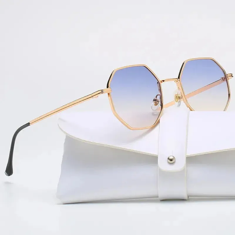 Brand Design 2023 Fashion New Polygonal Metal Sunglasses Retro Ladies Glasses Classic Trend Luxury Driving Travel Eyewear Uv400