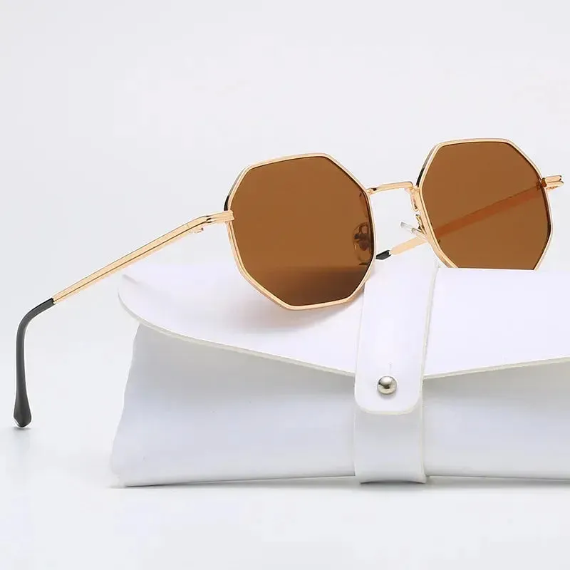 Brand Design 2023 Fashion New Polygonal Metal Sunglasses Retro Ladies Glasses Classic Trend Luxury Driving Travel Eyewear Uv400