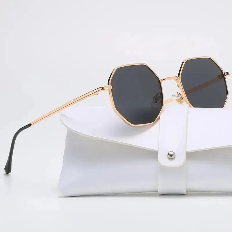 Brand Design 2023 Fashion New Polygonal Metal Sunglasses Retro Ladies Glasses Classic Trend Luxury Driving Travel Eyewear Uv400