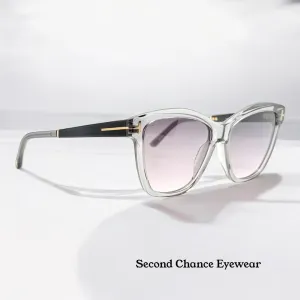Brand New Tom Ford Lucia TF1087 ECO 20A Clear & Black Gradient Sunglasses - Made in Italy