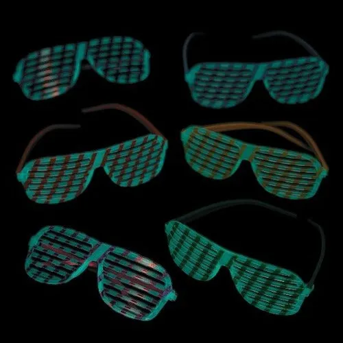 Bright Color Glow in the Dark Shutter Glasses Child