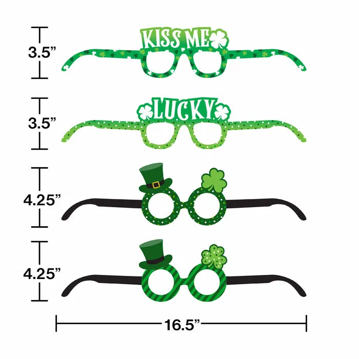Bulk St. Patrick's Day Assorted Paper Eyeglasses (24 per Case)
