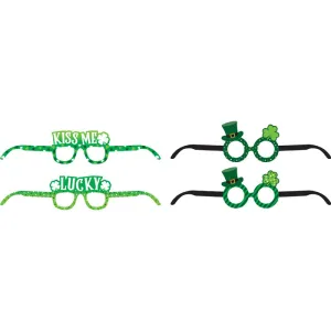 Bulk St. Patrick's Day Assorted Paper Eyeglasses (24 per Case)