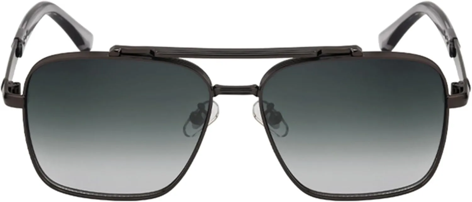 bullabulling Square Pilot Sunglasses for Men and Women Fashion Metal Vintage Gradient Shades Sunglasses UV400 Protection